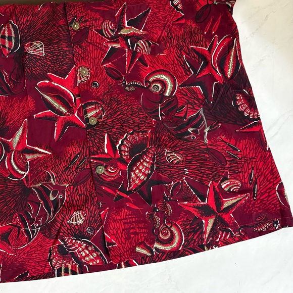 Reserved for Jennie - Alfred Shaheen Men’s Large Red Starfish Seashell Print - Picture 5 of 5